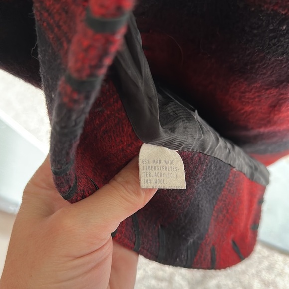 Vintage wool blend black and red western style jacket - Picture 10 of 11